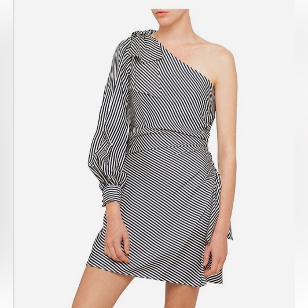 Zimmerman one- Shoulder Striped Dress 0P